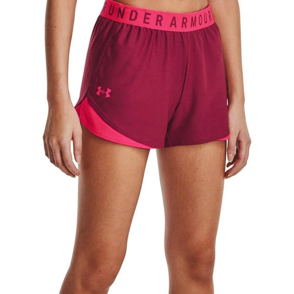 Under Armour Women's Play Up Shorts 3.0 Pink 1344552-664 XS NWT